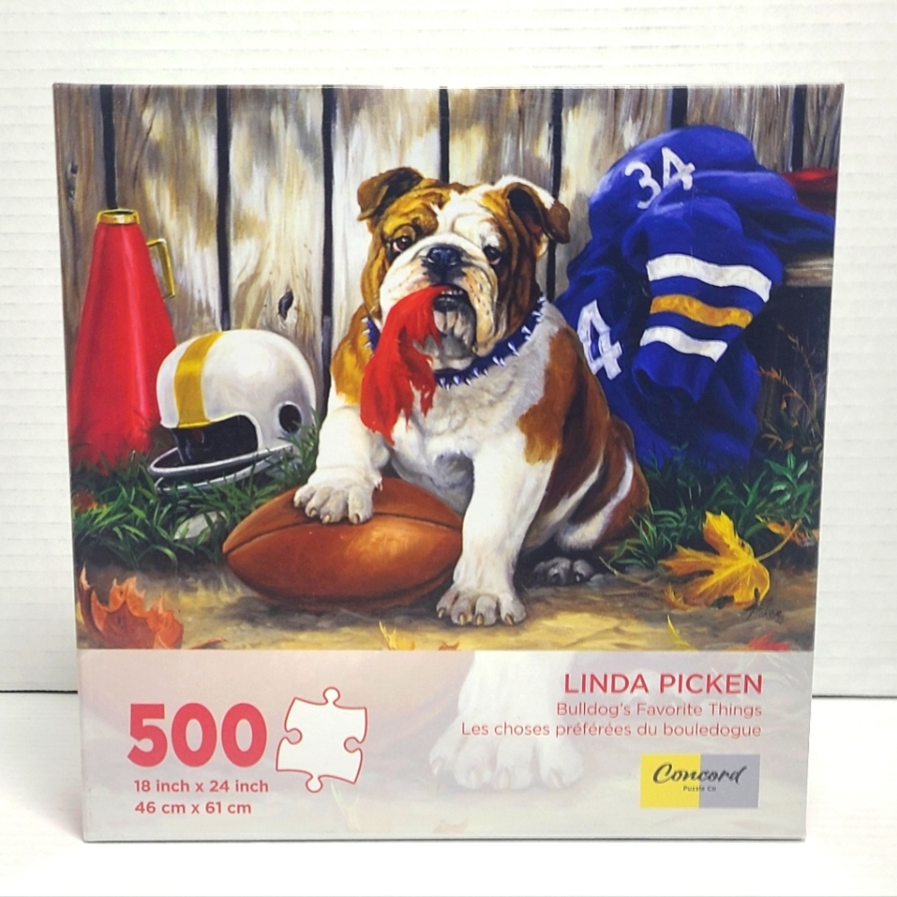 Bulldog's Favorite Things 500 pieces Puzzle Linda Picken COMPLETE